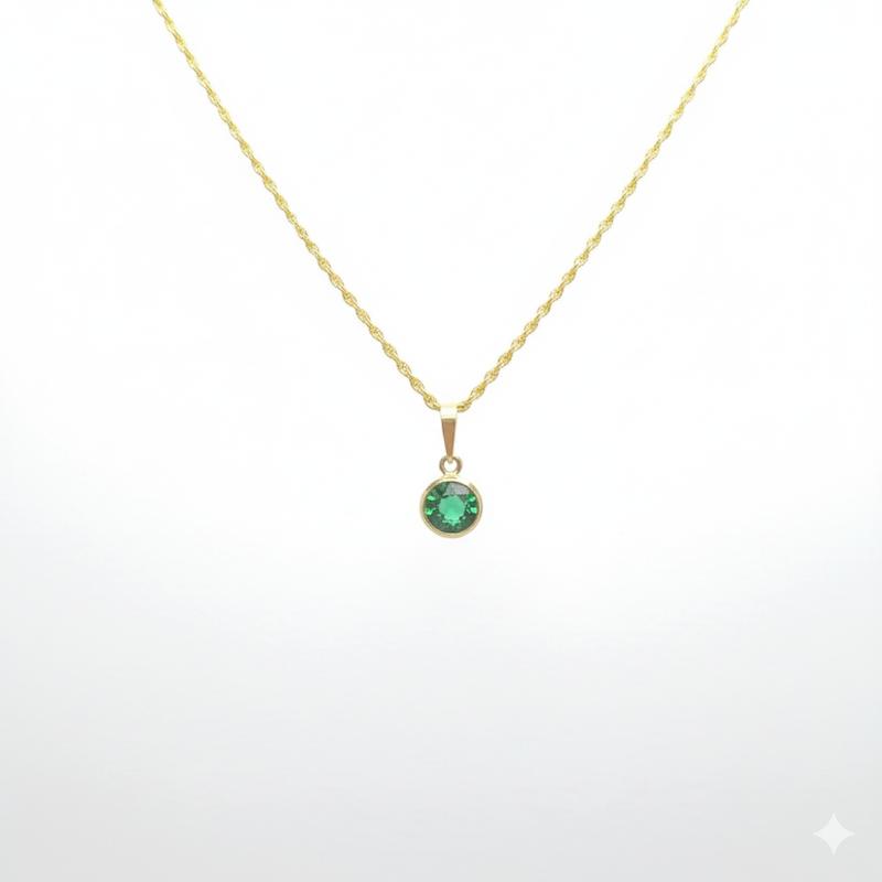 آویز طلا 18 عیار زنانه شمش طلا مدل مارکو گرد سبز کد STA003022