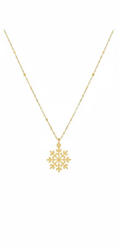 آویز طلا 18 عیار زنانه شمش طلا مدل دانه برف  کد STA003264