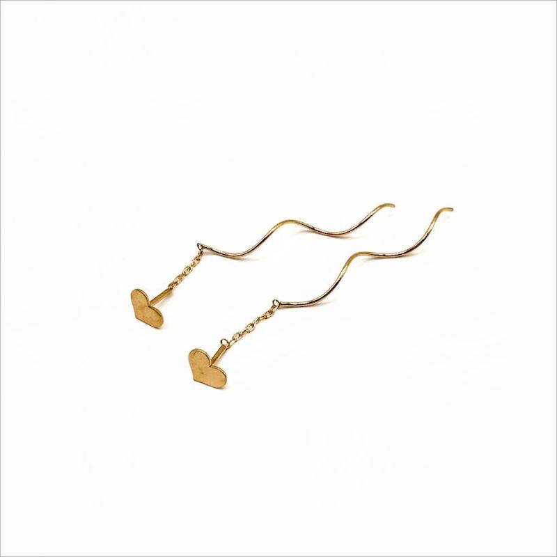 گوشواره طلا 18 عیار زنانه طلای آماندا مدل فرفری کد AME001439