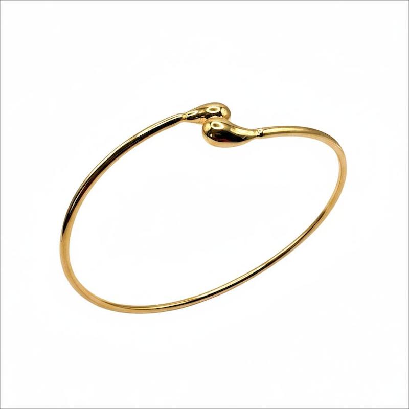 بنگل طلا 18 عیار زنانه طلای آماندا مدل اشکی کد AMB001538