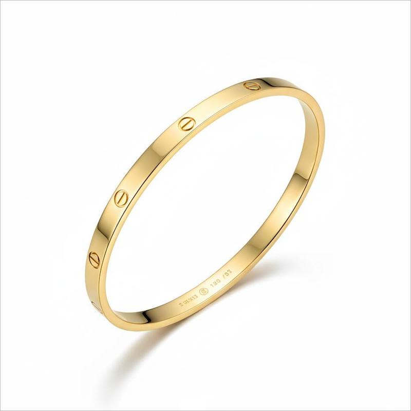 دستبند طلا 18 عیار زنانه طلای آماندا مدل لاو کارتیه کد AMD001539