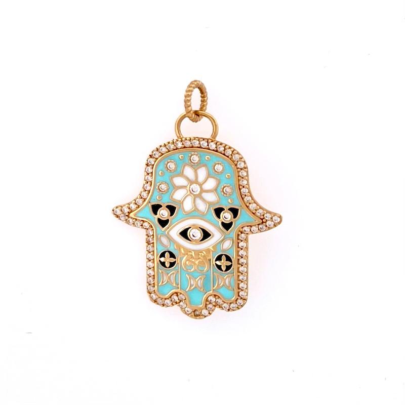 آویز طلا ۱۸ عیار مدال کالکشن دست همسا گالری زرنوش