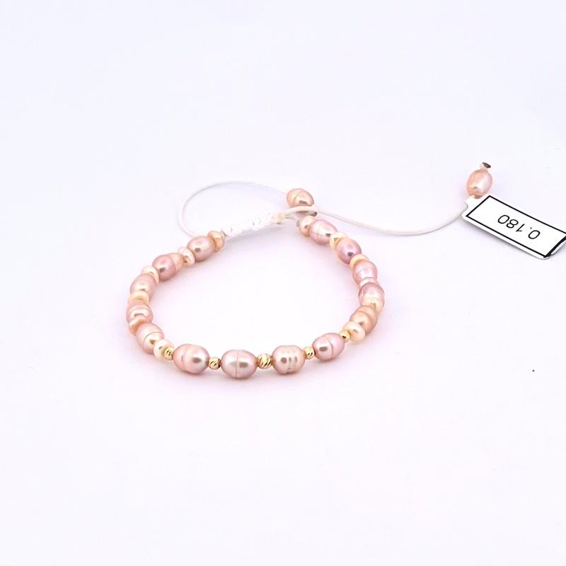 دستبند طلا ۱۸ عیار دستبند گوى البرنادو و مرواريد پرورشى گالری زرنوش