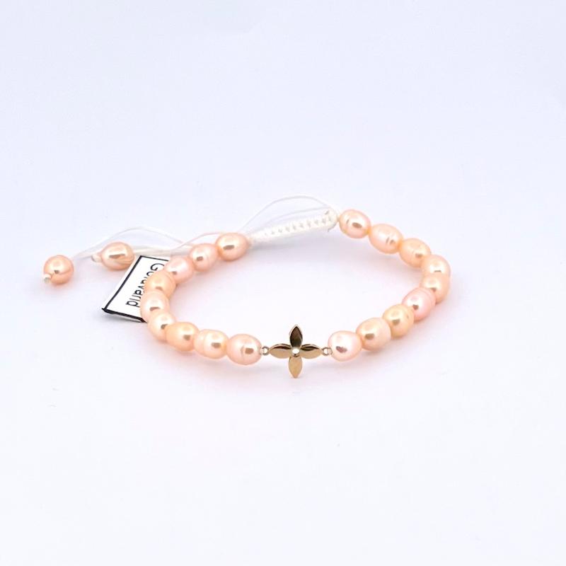 دستبند طلا ۱۸ عیار دستبند لويي بند مرواريد پرورشي گالری زرنوش