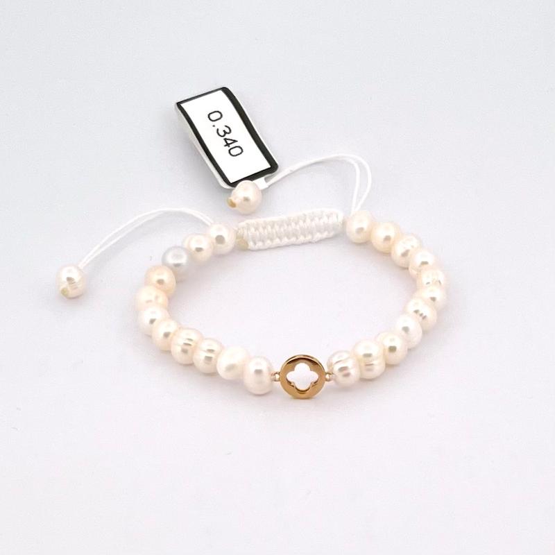 دستبند طلا ۱۸ عیار دستبند ونكليف بند مرواريد پرورشي گالری زرنوش