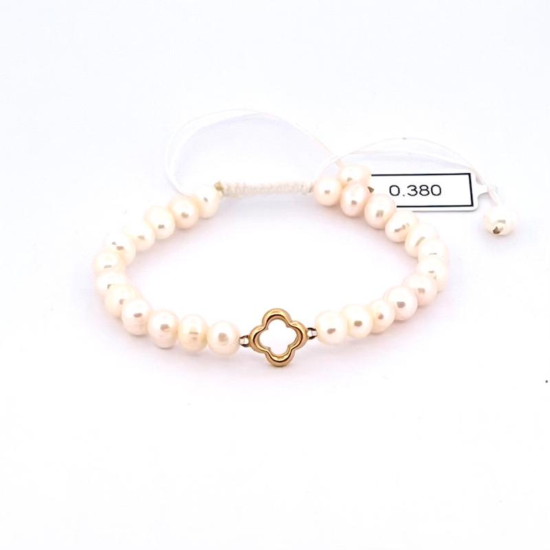 دستبند طلا ۱۸ عیار دستبند ونكليف بند مرواريد پرورشي گالری زرنوش