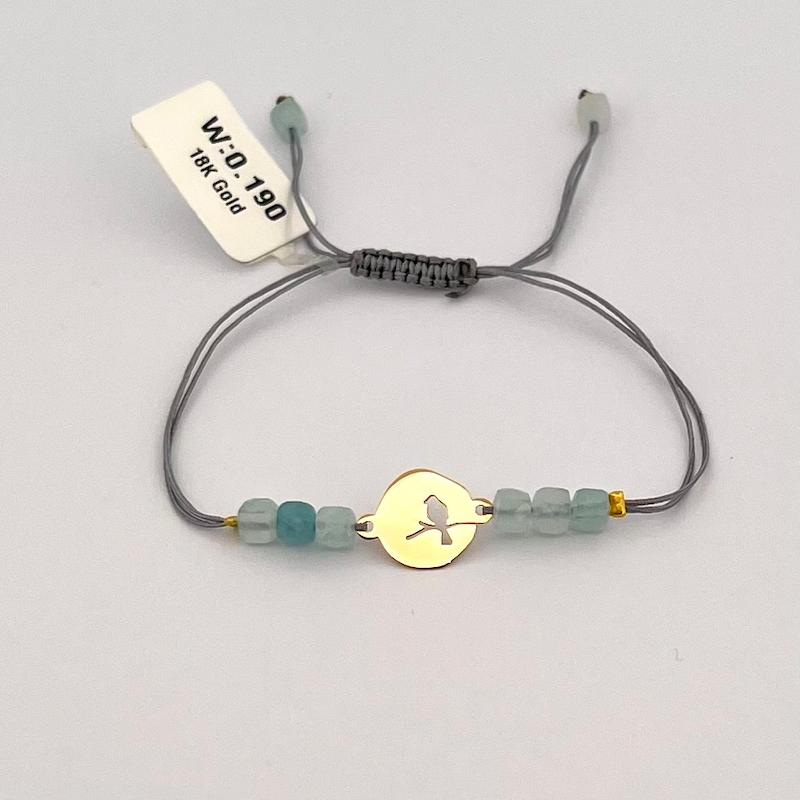 دستبند طلا ۱۸ عیار دستبند گنجشک روی شاخه گالری زرنوش