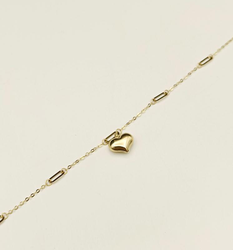 دستبند طلا ۱۸ عیار قلب گالری مهدا