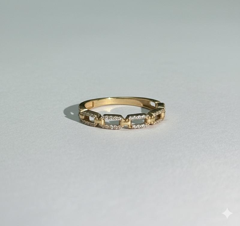 انگشتر طلا ۱۸ عیار پینکی رین ۸طلایی