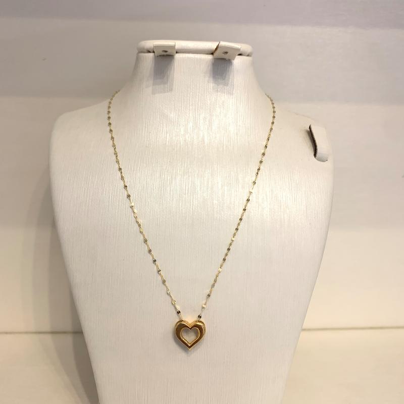 گردنبند طلا ۱۸ عیار قلب گالری جواهری مهربان