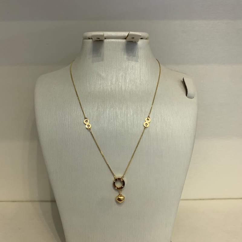 گردنبند طلا ۱۸ عیار قلب گالری جواهری مهربان