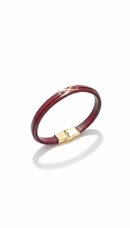 دستبند طلا ۱۸ عیار چرم گالری طلای شفیع