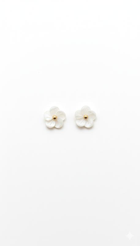 گوشواره طلا ۱۸ عیار صدف گالری طلای شفیع