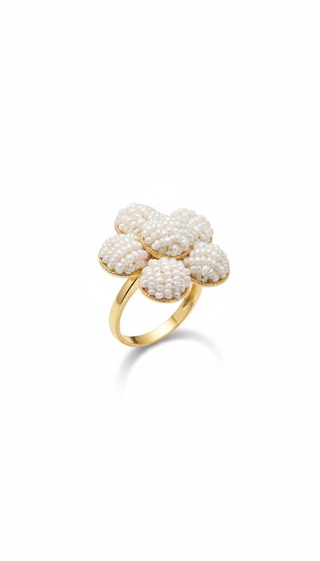 انگشتر طلا ۱۸ عیار هفت گل گالری طلای شفیع