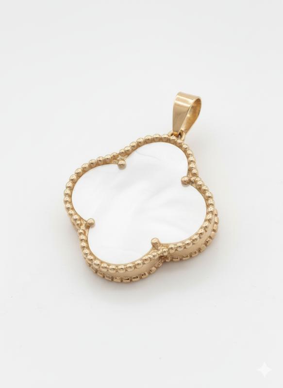 آویز طلا ۱۸ عیار ونکلیف سنگدار گالری طلای شریف