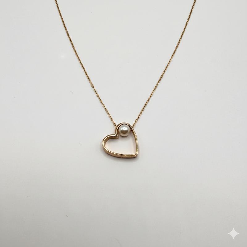 گردنبند طلا ۱۸ عیار قلب گالری طلای آماندا