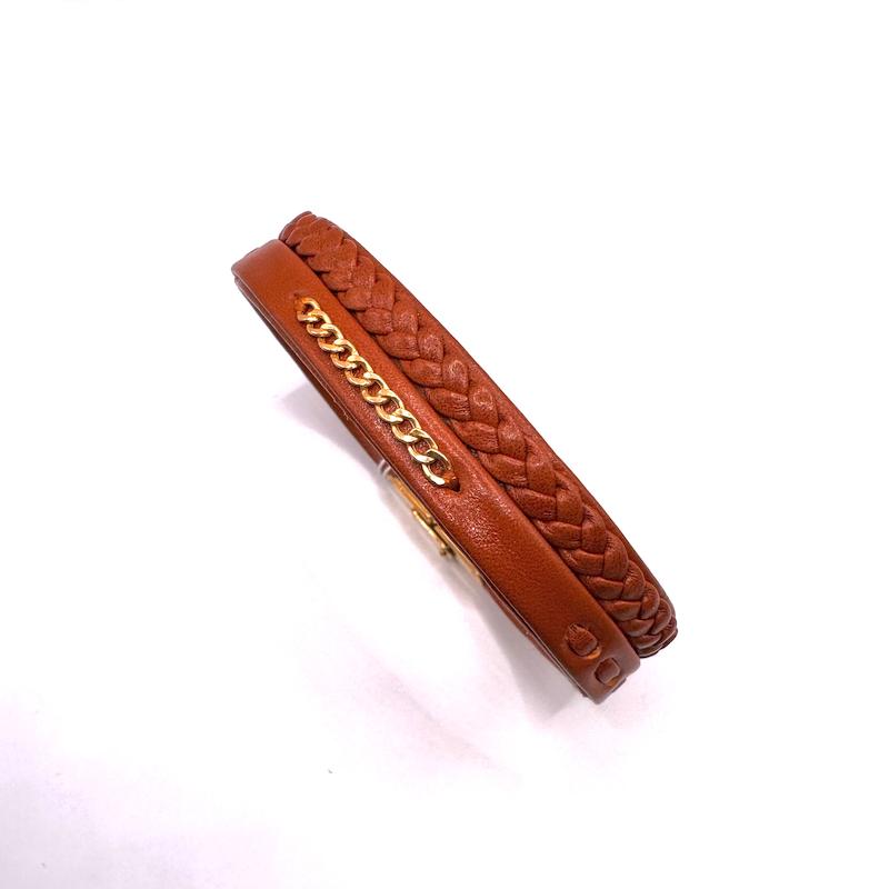 دستبند طلا ۱۸ عیار کارتیه چرم گالری طلای آماندا