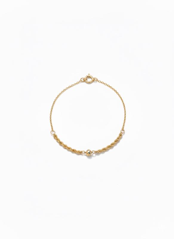 دستبند طلا ۱۸ عیار تلفیقی طنابی و گوی گالری طلا سرور گلد