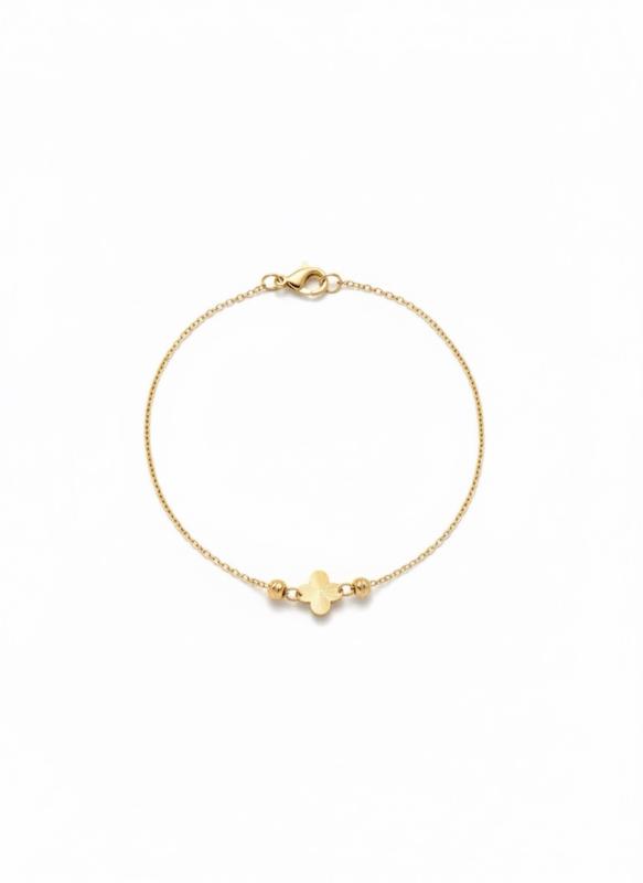 دستبند طلا ۱۸ عیار گل تراش و گوی البرنادو گالری طلا سرور گلد