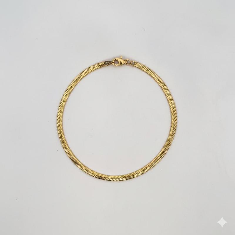 دستبند طلا ۱۸ عیار هرینگبن گالری حسینی زاده