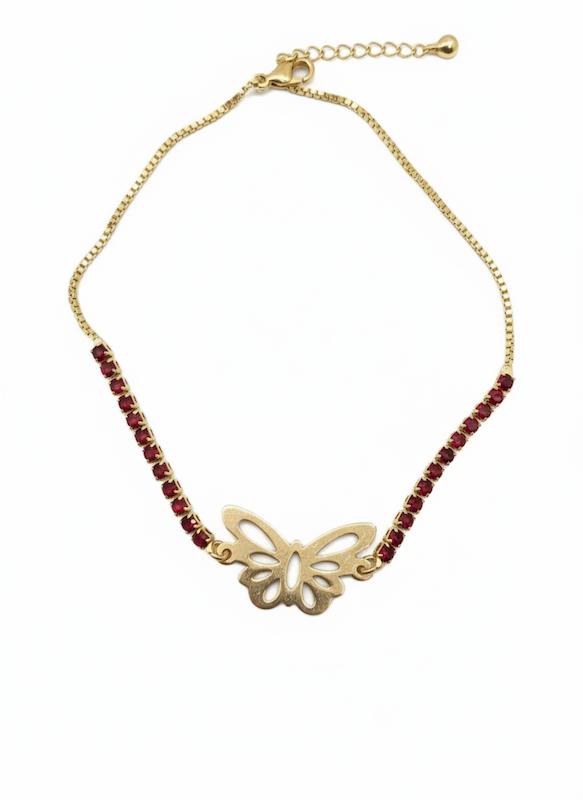 دستبند طلا ۱۸ عیار پروانه گالری ملورین