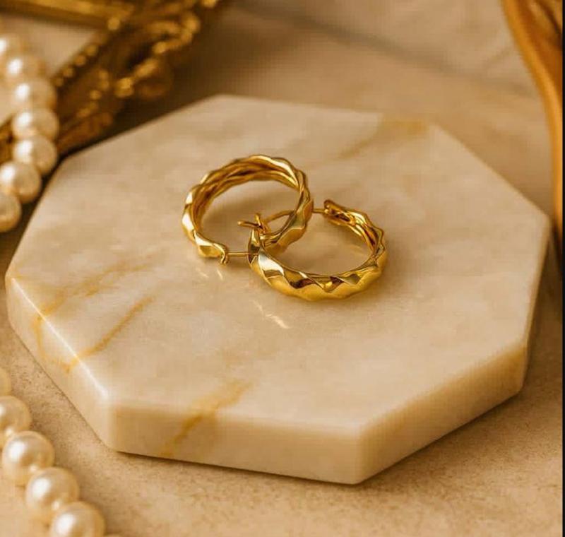 گوشواره طلا ۱۸ عیار موج گالری بابل طلا