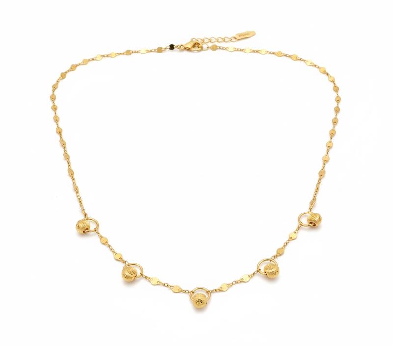 زنجیر طلا ۱۸ عیار گردنی گوی و‌پولک گالری بابل طلا