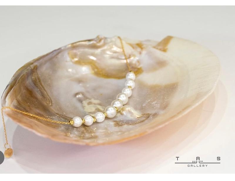 دستبند طلا ۱۸ عیار مروارید تاس گالری