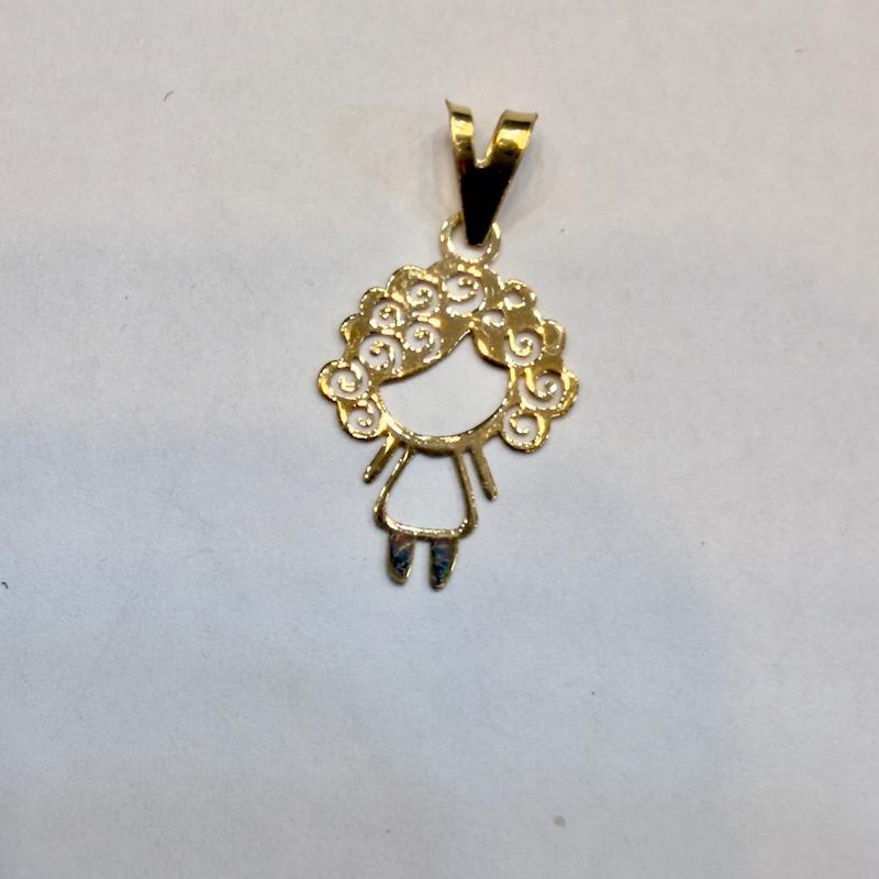 آویز طلا ۱۸ عیار دخترموفرفری گالری الیاگلد