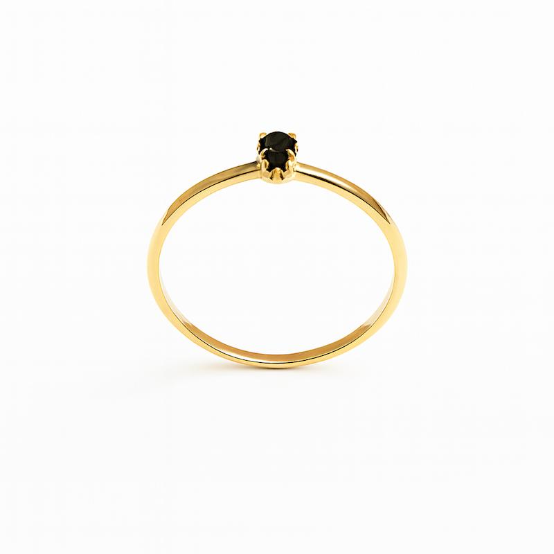 انگشتر طلا ۱۸ عیار انگشتر مینیمال-سنگ مشکی گالری طلای هدی