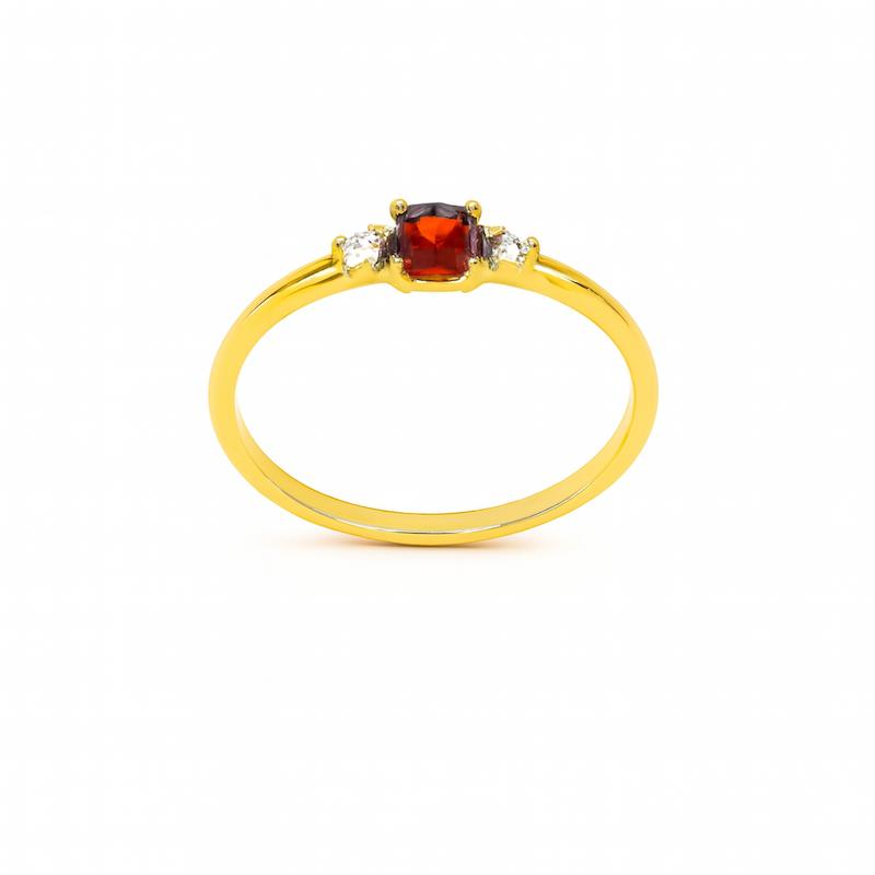 انگشتر طلا ۱۸ عیار انگشتر مینیمال-سنگ قرمز گالری طلای هدی