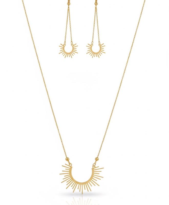 سرویس طلا ۱۸ عیار نیم ست خورشیدی گالری میداس