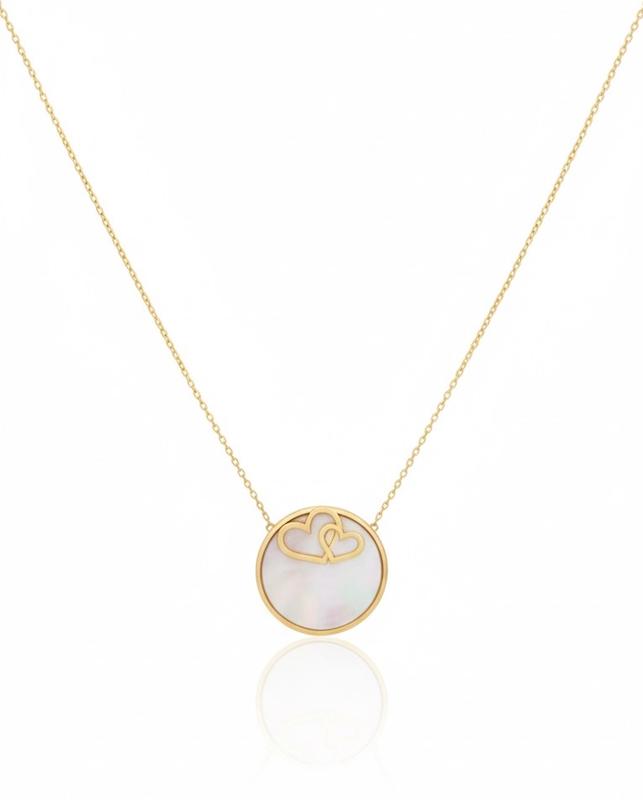 گردنبند طلا ۱۸ عیار گردنبند صدفی قلب گالری میداس