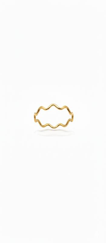 انگشتر طلا ۱۸ عیار مینیمال سینوسی سایز ۵۲ گالری شمش طلا