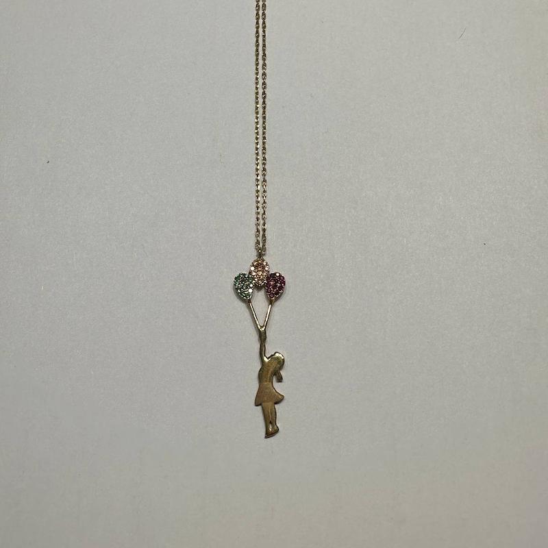 گردنبند طلا ۱۸ عیار دختر بادکنکی گالری طلا دوران