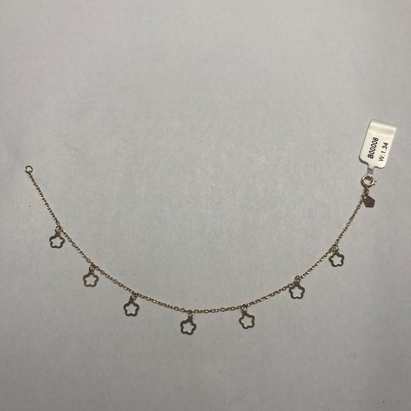 دستبند طلا ۱۸ عیار شبدر گالری طلا دوران