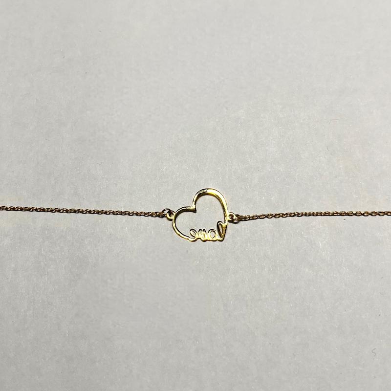 دستبند طلا ۱۸ عیار عشق گالری طلا دوران