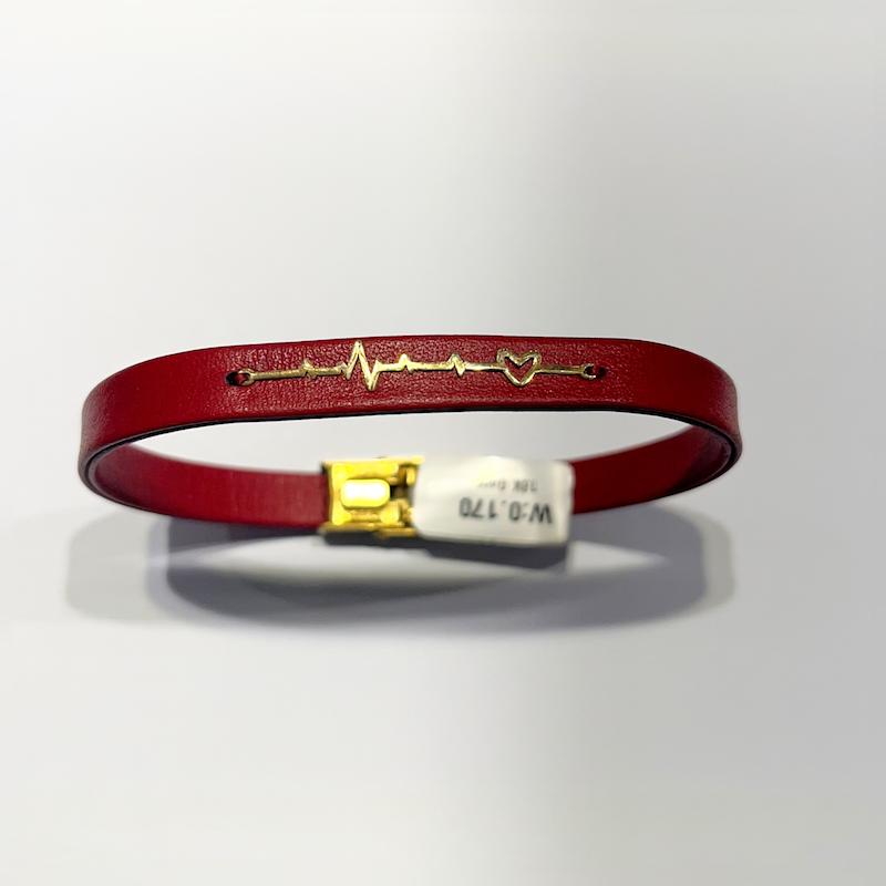 دستبند طلا ۱۸ عیار چرم گالری طلا دوران