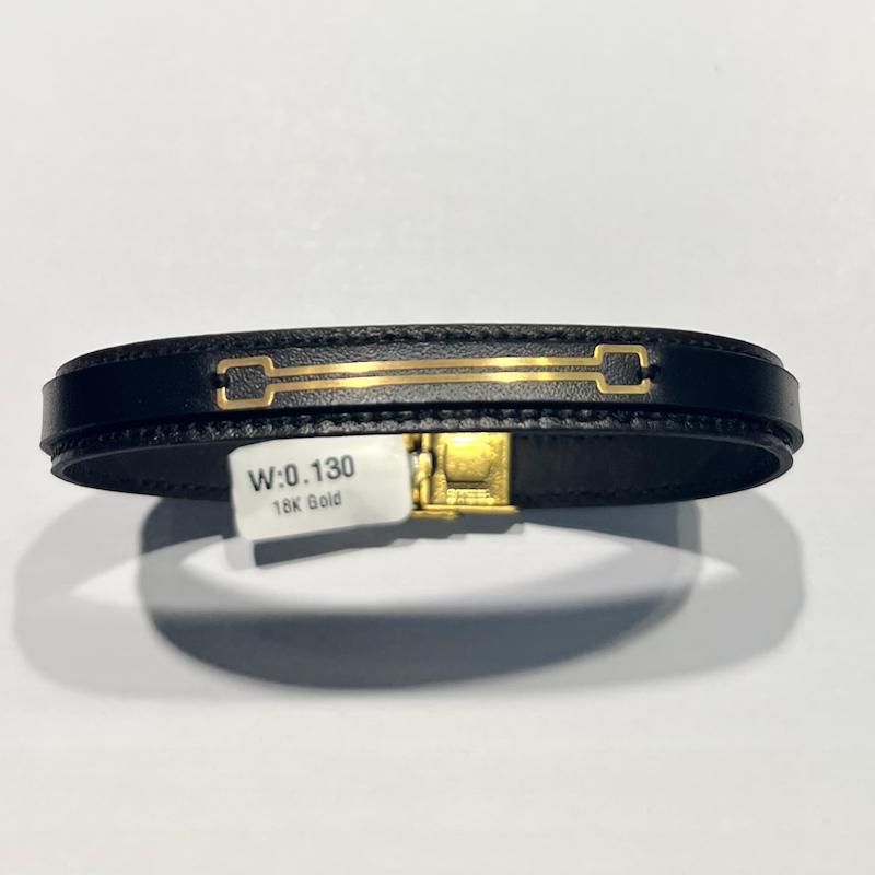 دستبند طلا ۱۸ عیار چرم گالری طلا دوران