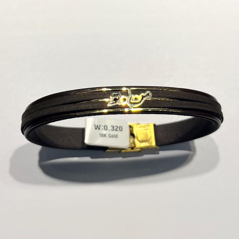 دستبند طلا ۱۸ عیار چرم گالری طلا دوران