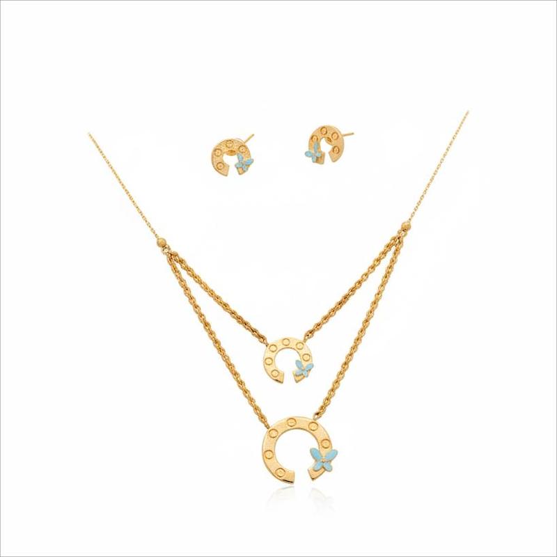 سرویس طلا ۱۸ عیار کارتیر گالری جواهری بیابانی