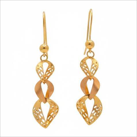 گوشواره طلا ۱۸ عیار آس مرکب گالری جواهری بیابانی