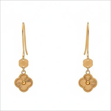 گوشواره طلا ۱۸ عیار ونکلیف گالری جواهری بیابانی