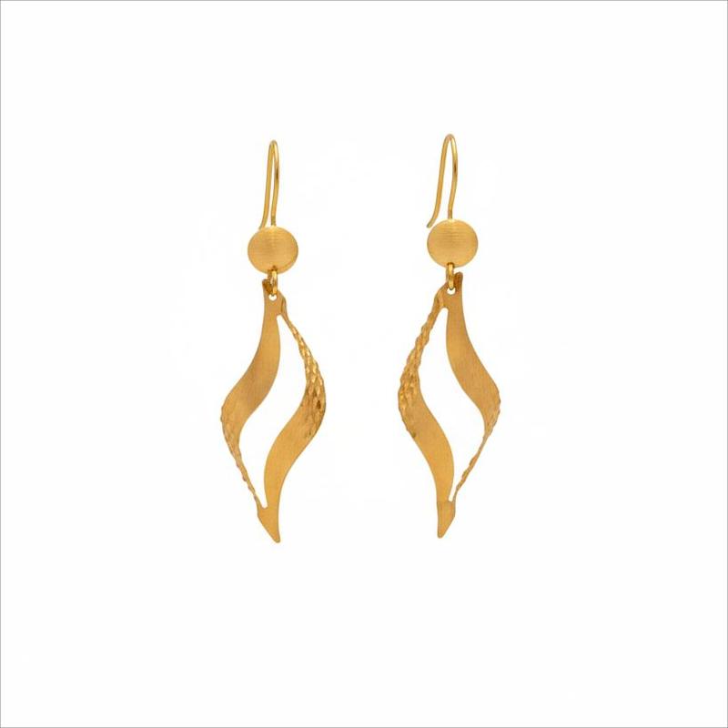 گوشواره طلا ۱۸ عیار پولکی گالری جواهری بیابانی