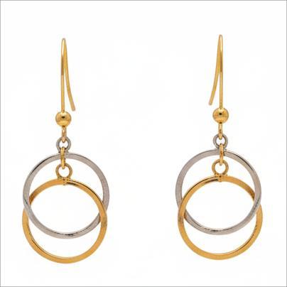 گوشواره طلا ۱۸ عیار حلقه ای گالری جواهری بیابانی