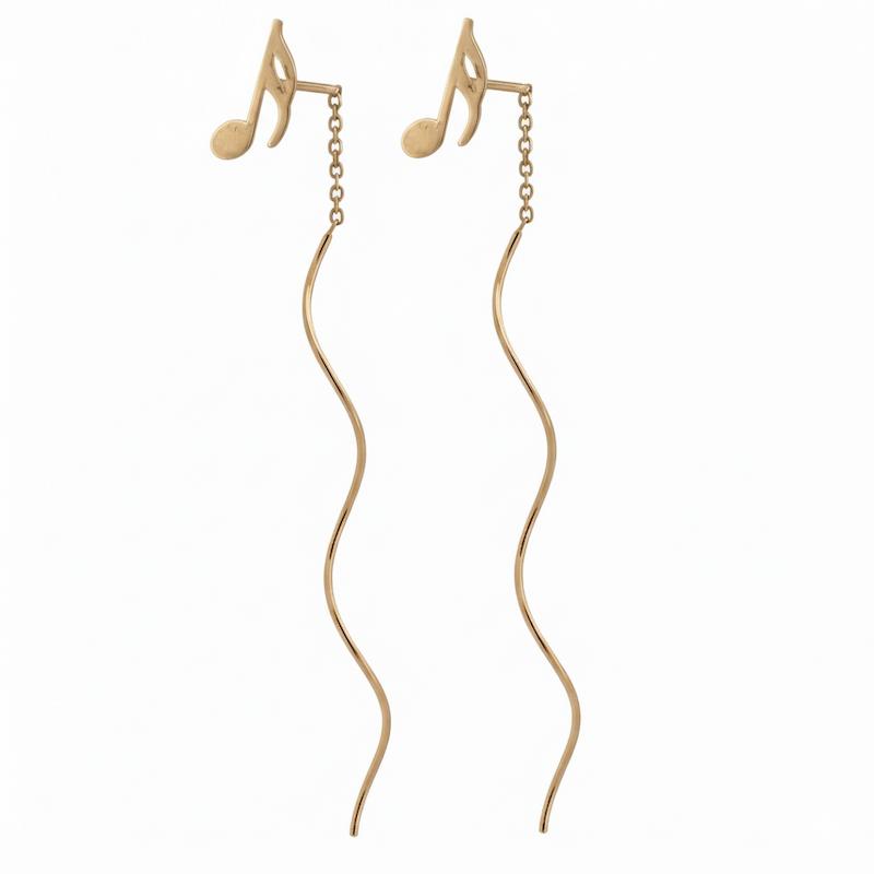 گوشواره زنانه طلا ۱۸ عیار گشواره پیچک ملودی گالری طلای شریف