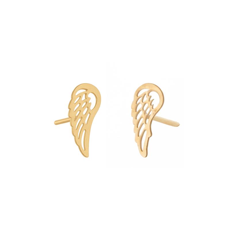 گوشواره زنانه طلا ۱۸ عیار گوشواره میخی بال فرشته گالری طلای شریف