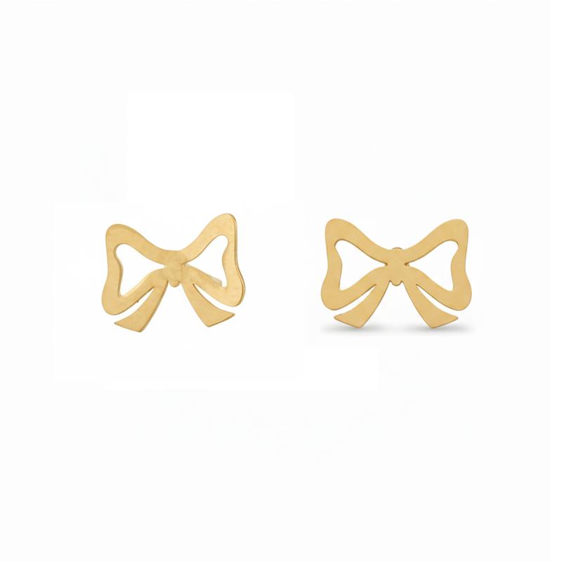 گوشواره زنانه طلا ۱۸ عیار پاپیون میخی گالری طلای شریف