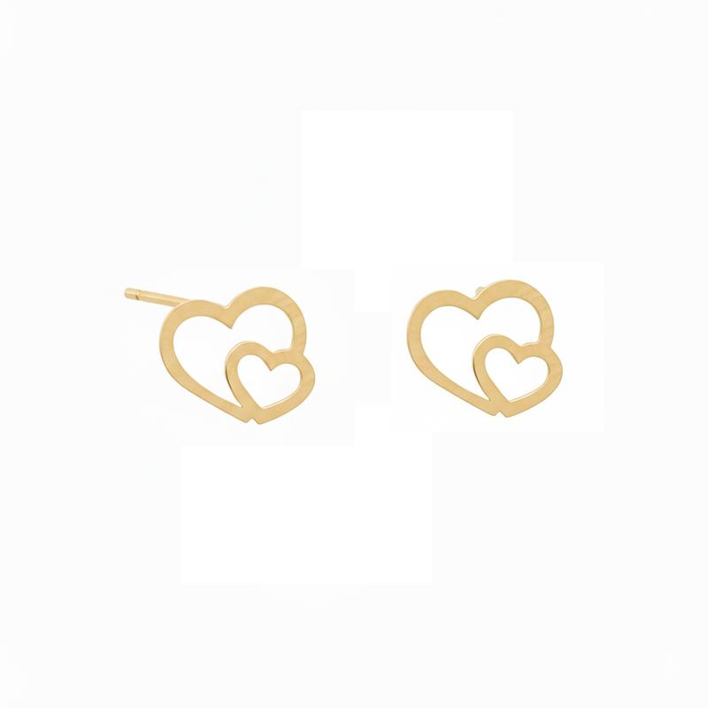 گوشواره زنانه طلا ۱۸ عیار قلب گالری طلای شریف