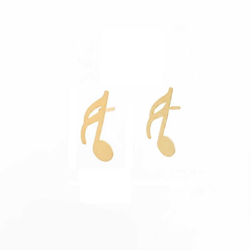 گوشواره زنانه طلا ۱۸ عیار میخی ملودی گالری طلای شریف